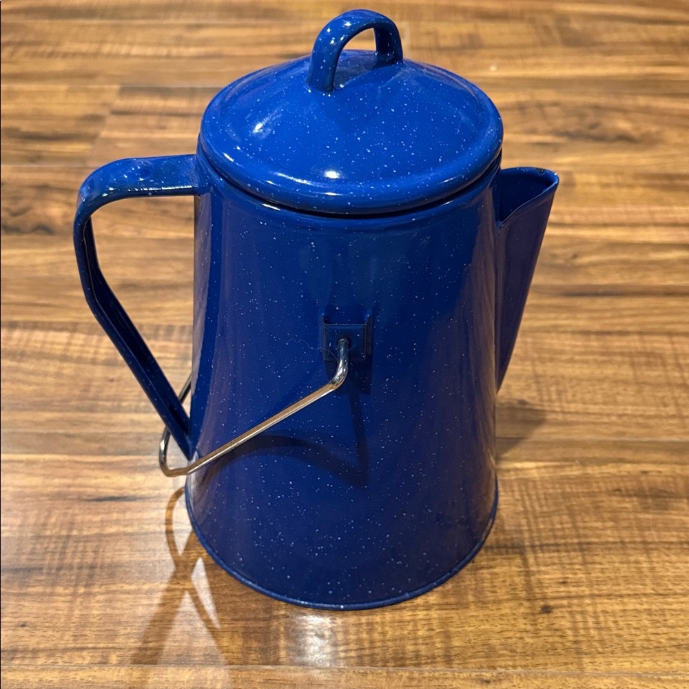 Blue Enamel Coffee Pot